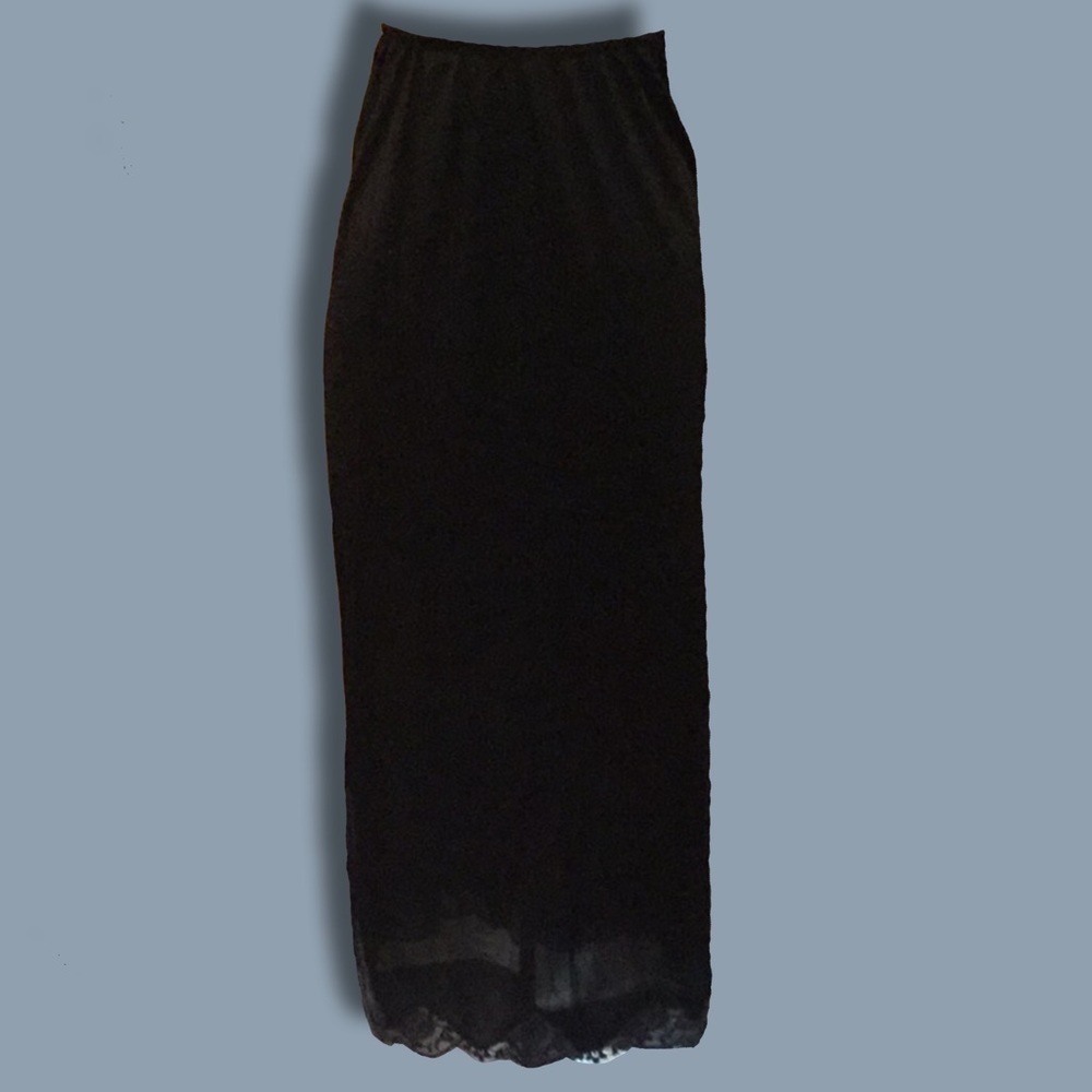 Vintage 1960s Kayser Floor Length Black Half Slip